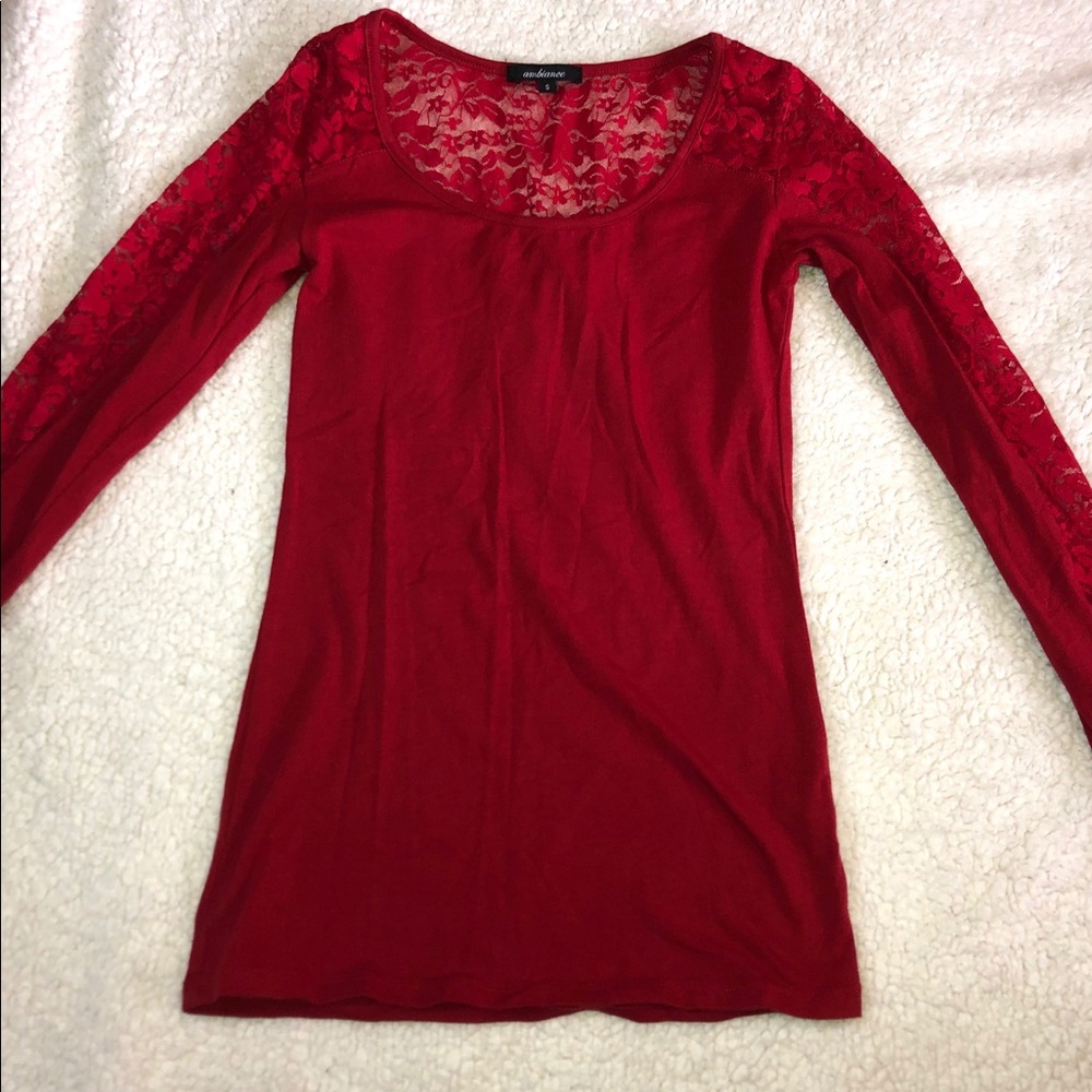 Red lace shirt